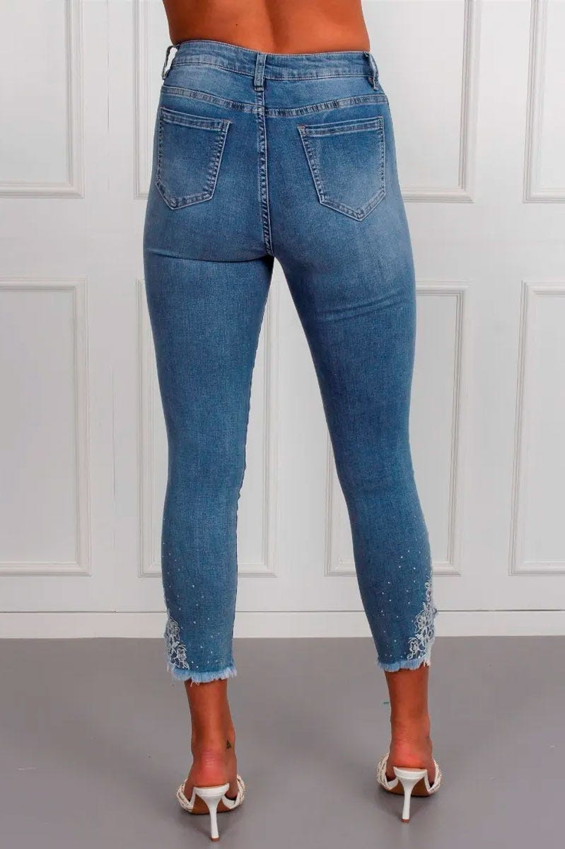 Jeans m. blonde detalje