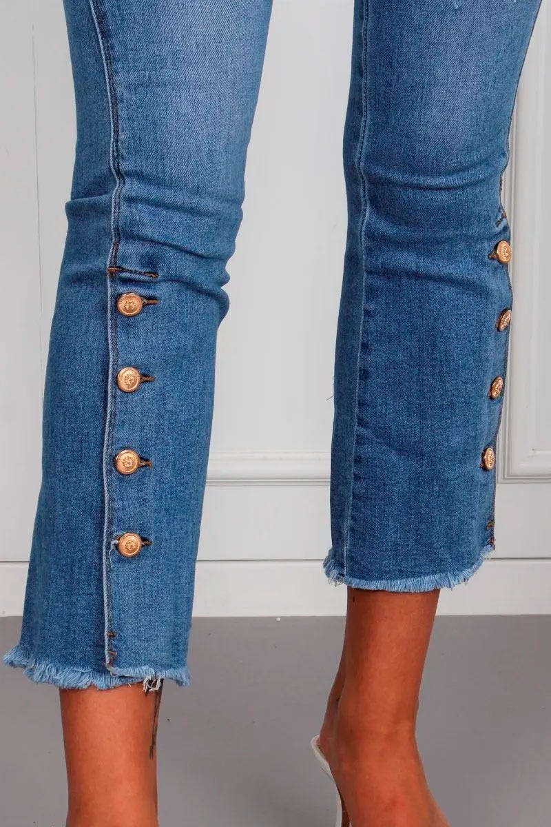 Jeans m. knappar, Denim