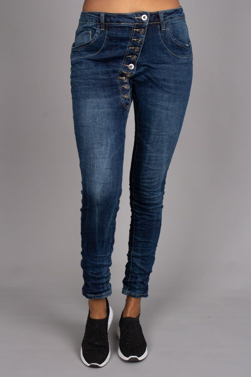 Jeans m. 10 knappar, Denim