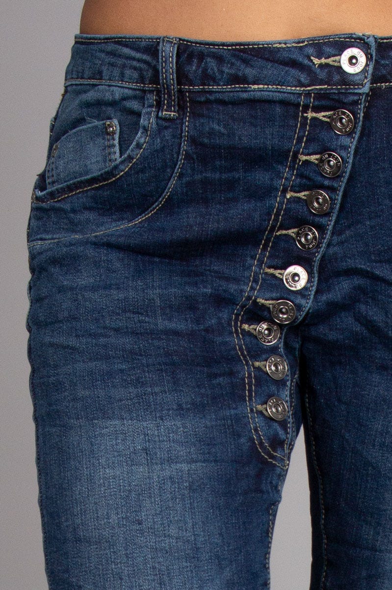 Jeans m. 10 knappar, Denim