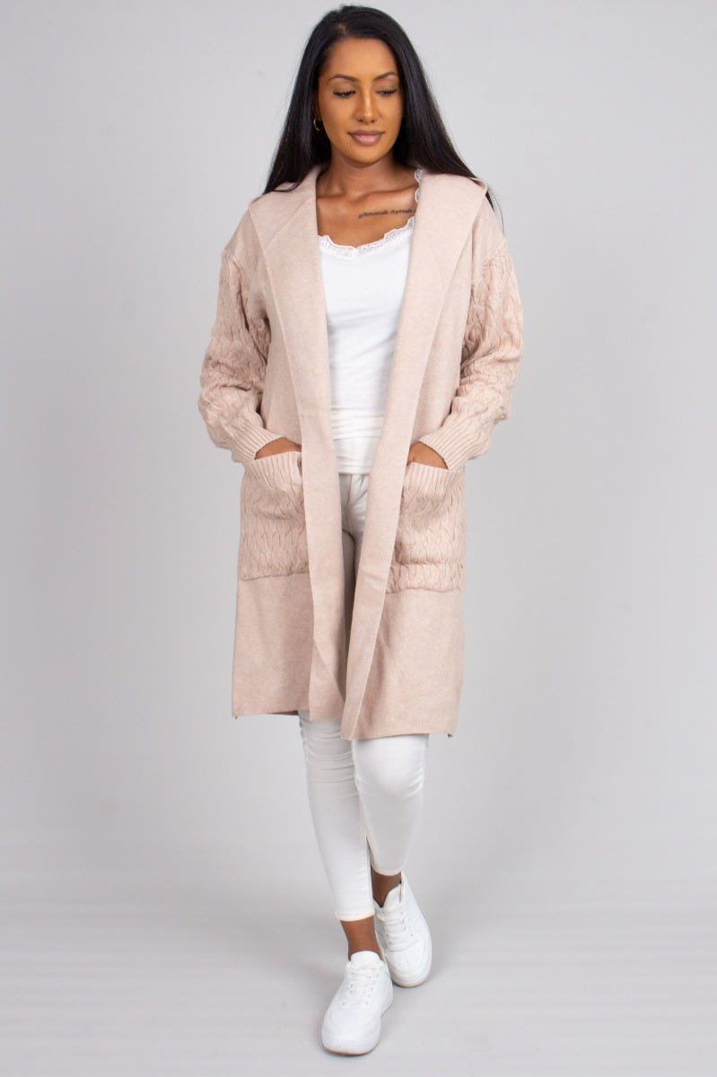 Cardigan m. luva, Beige