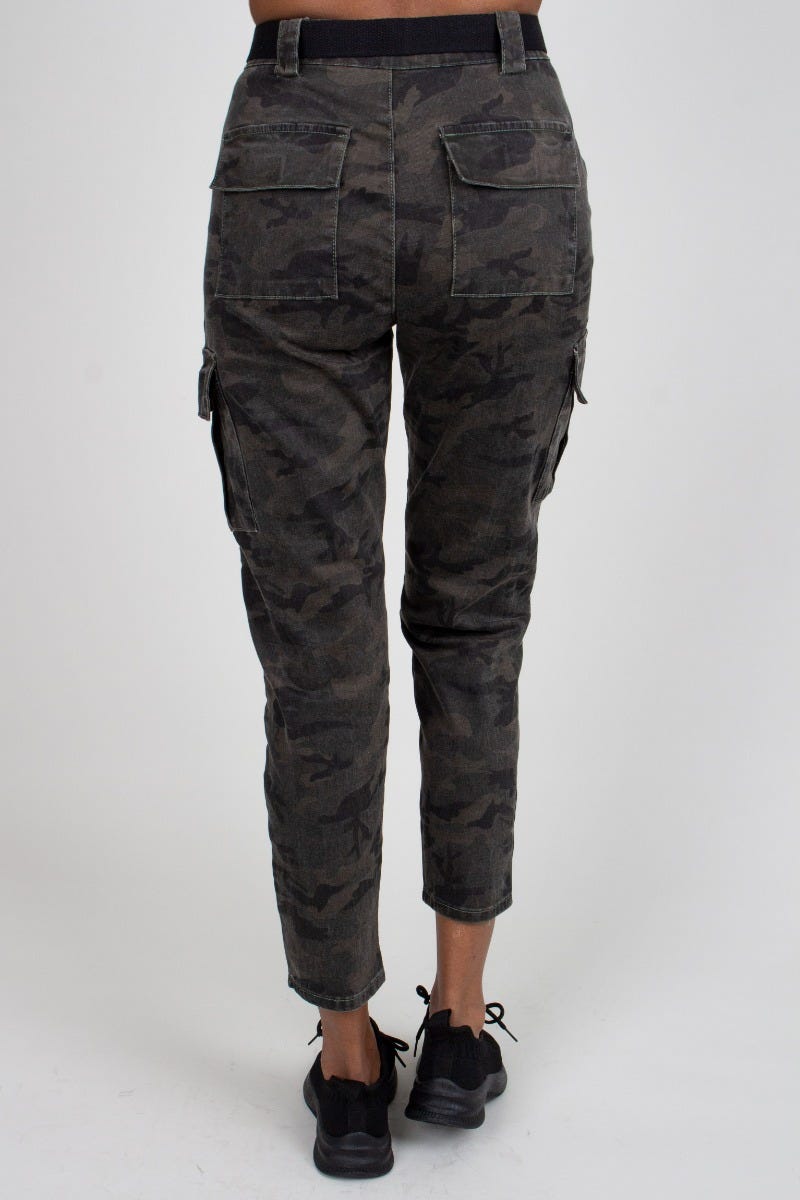 Jeans m. skärp, Khaki