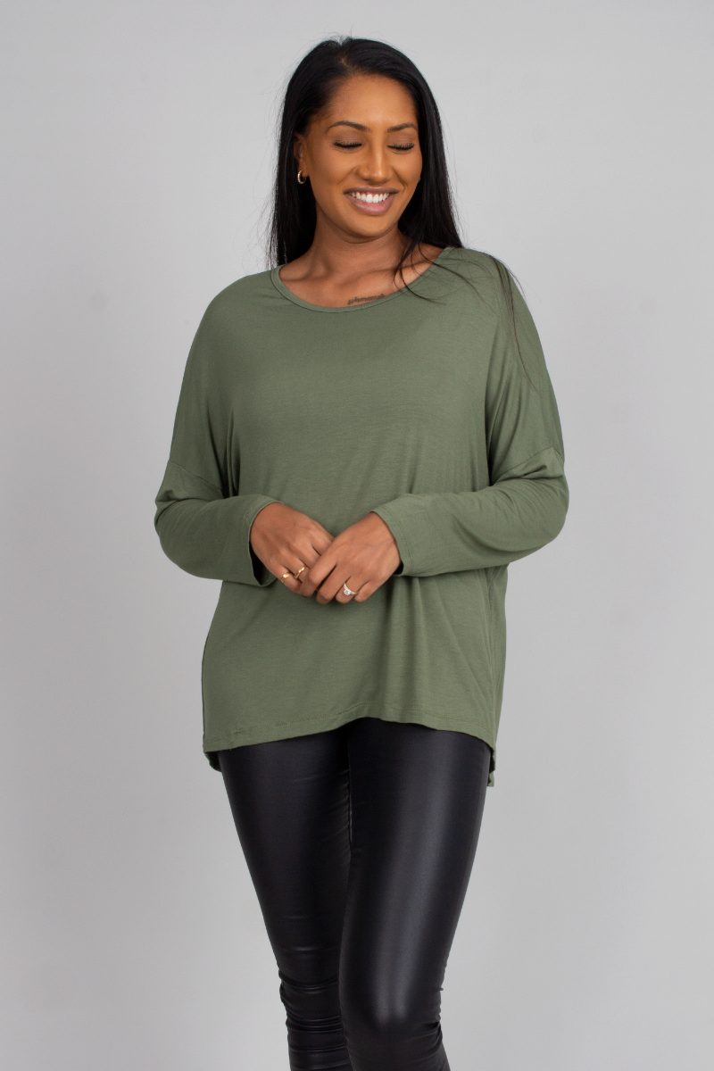 Batwing blus, Khaki