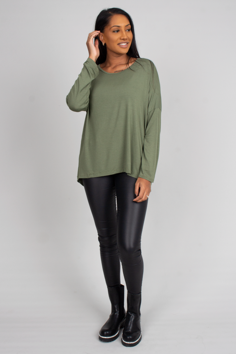 Batwing blus, Khaki