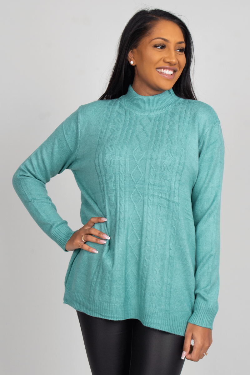 Turtle neck, aqua