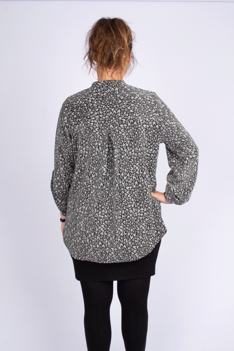 Adeline blus i glitterprint, Silver