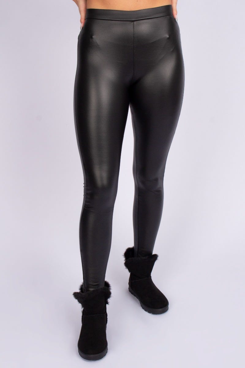 Varma PU leggings, Svart 