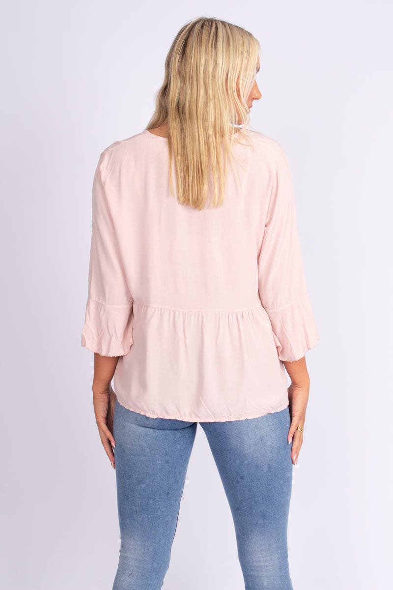 Blus m. knappar, Rosa