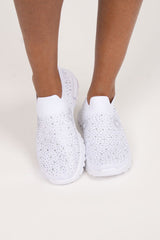 Sneakers m. glitter, Vit