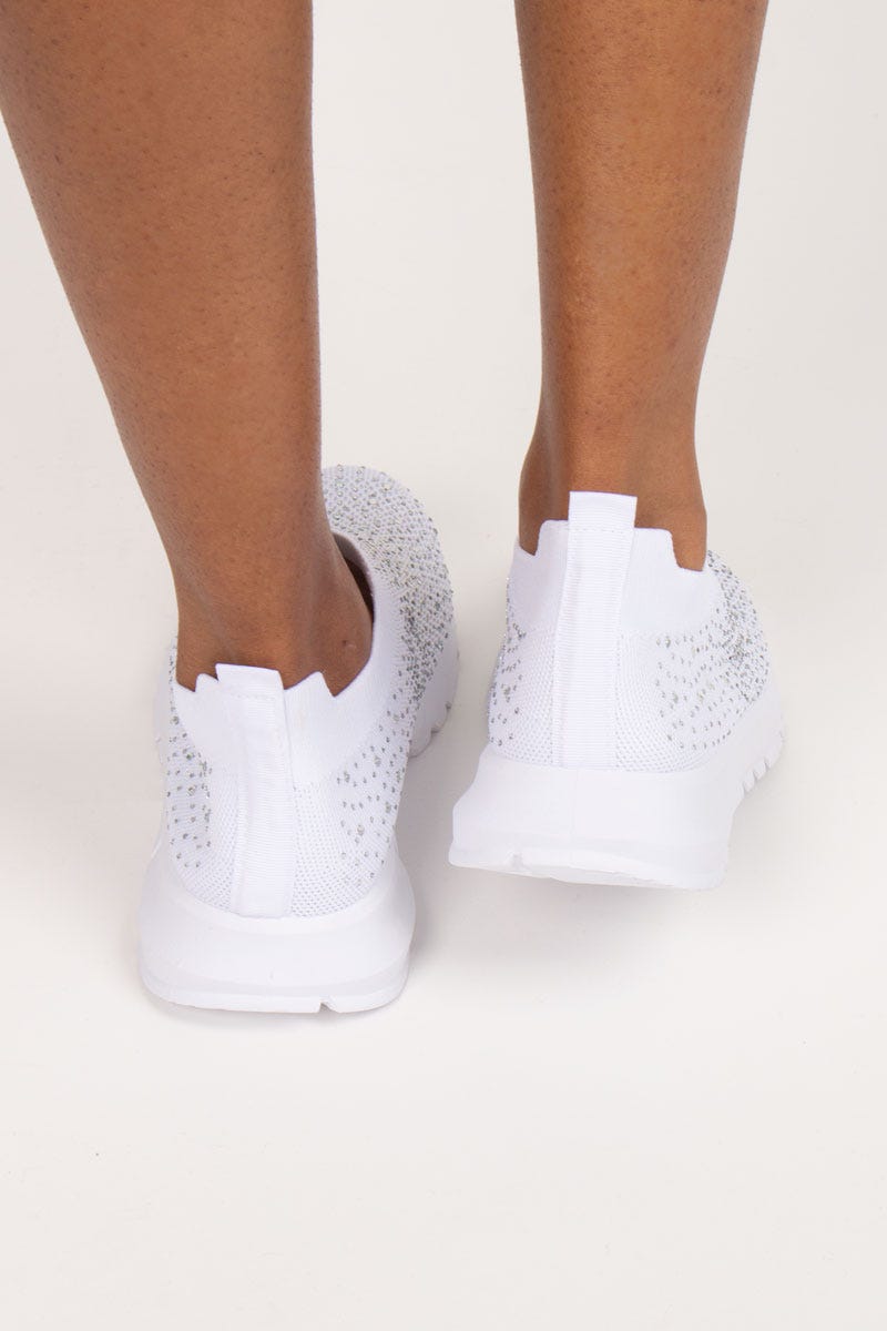 Sneakers m. glitter, Vit