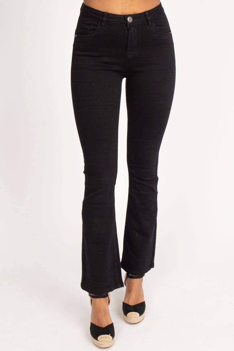 Push up flared jeans, Svart