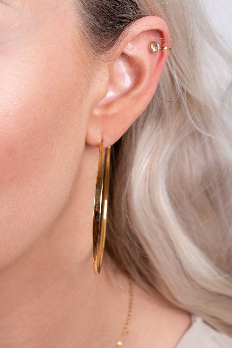 Earcuff m. sten, Guld