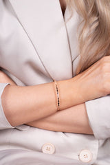 Armband m. zick zack mönster, Roséguld