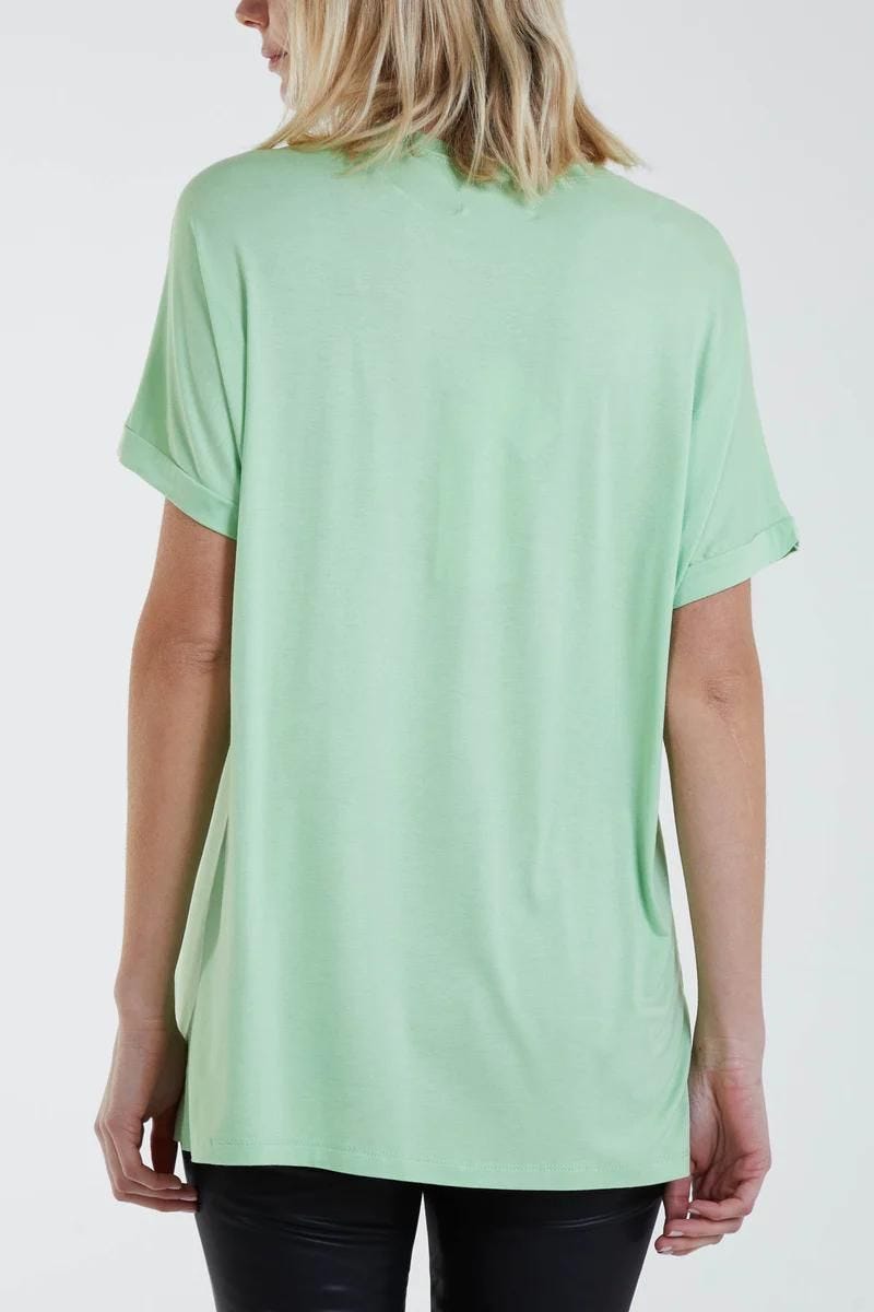 T-shirt m. stjärna, Lime