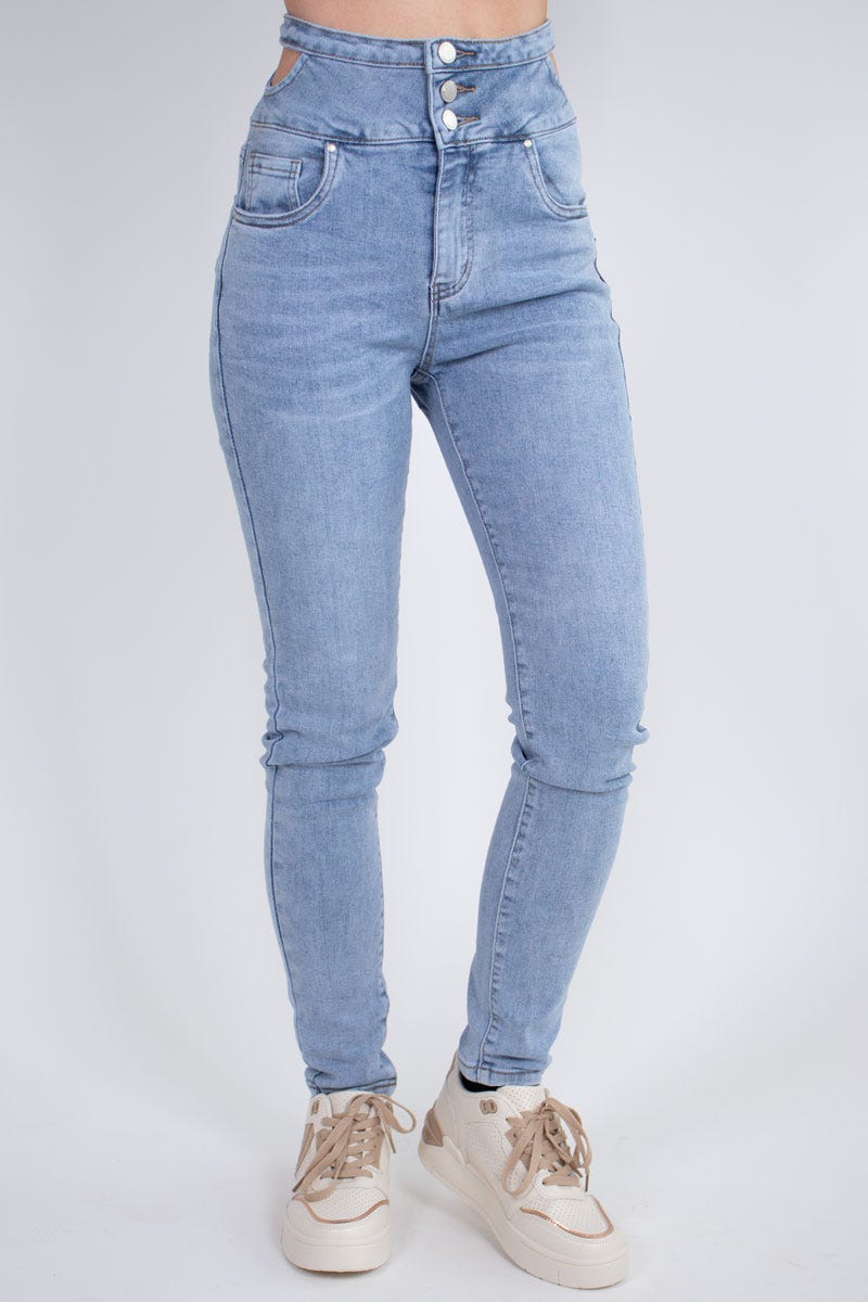 Jeans m. stropper Denim