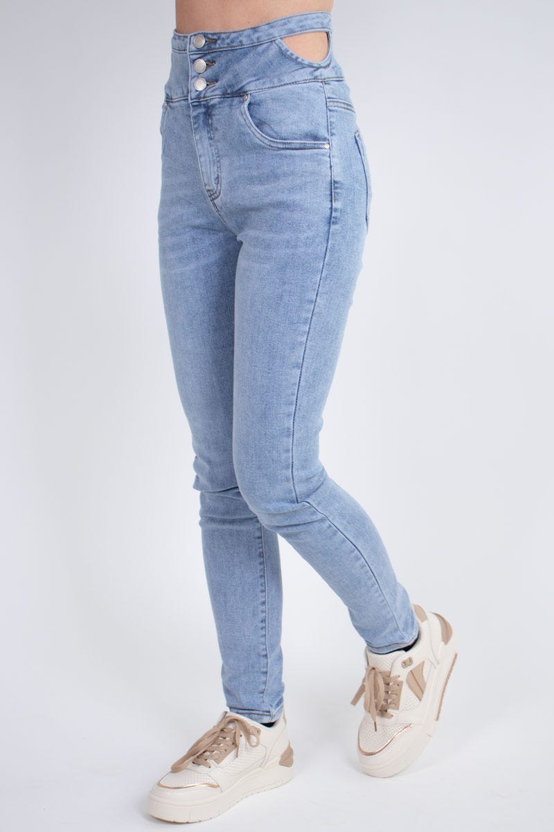 Jeans m. stropper Denim