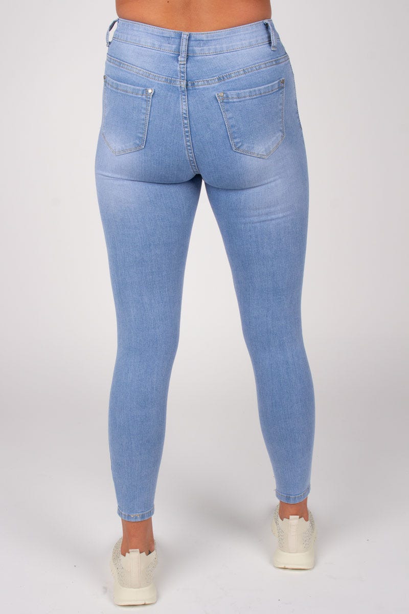 Slimfit jeans m. hål