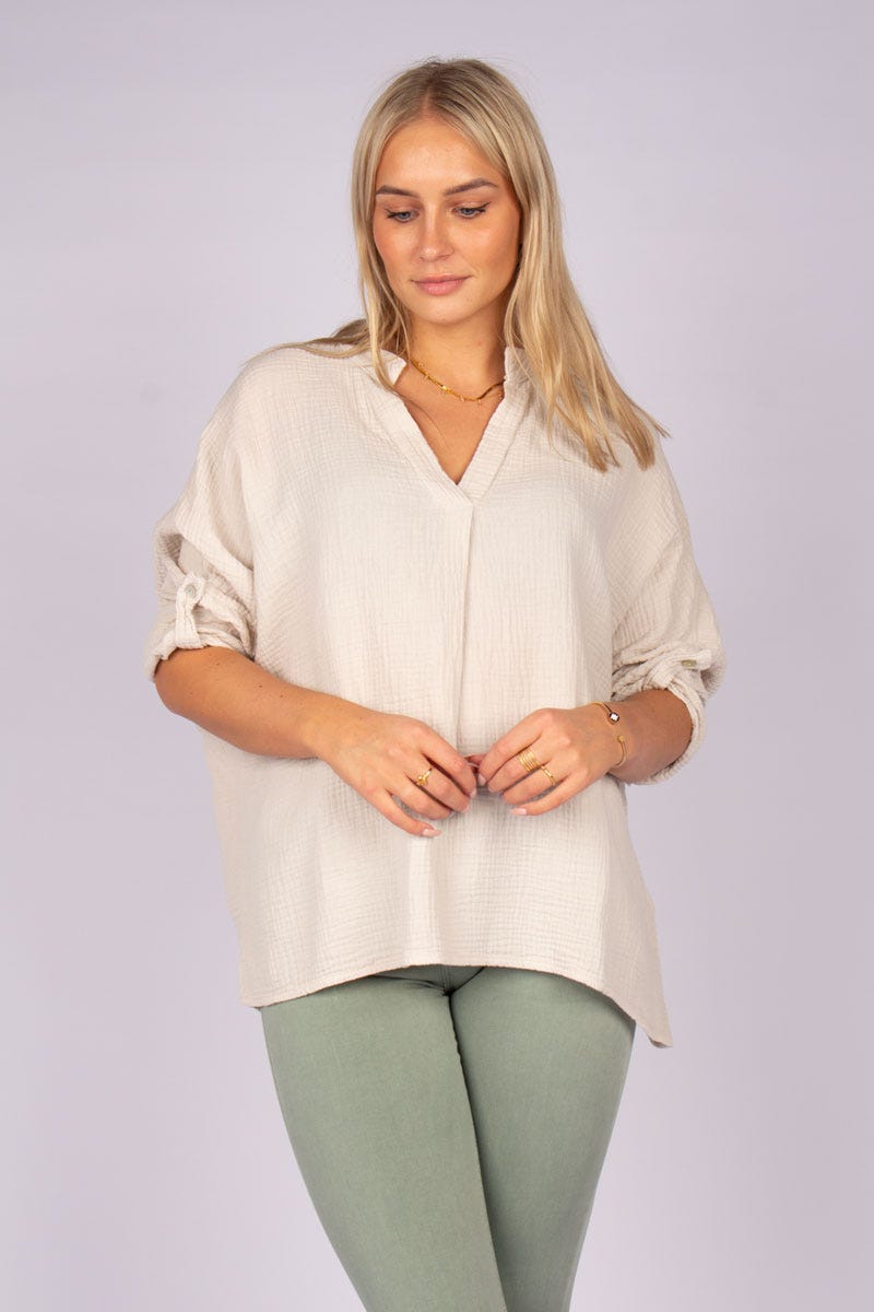 Bluse Beige