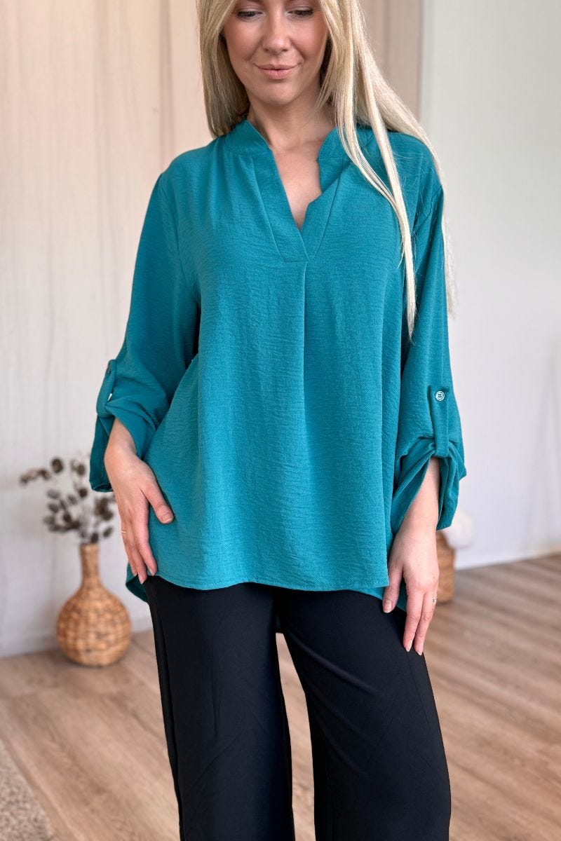 Adeline blus, Aqua