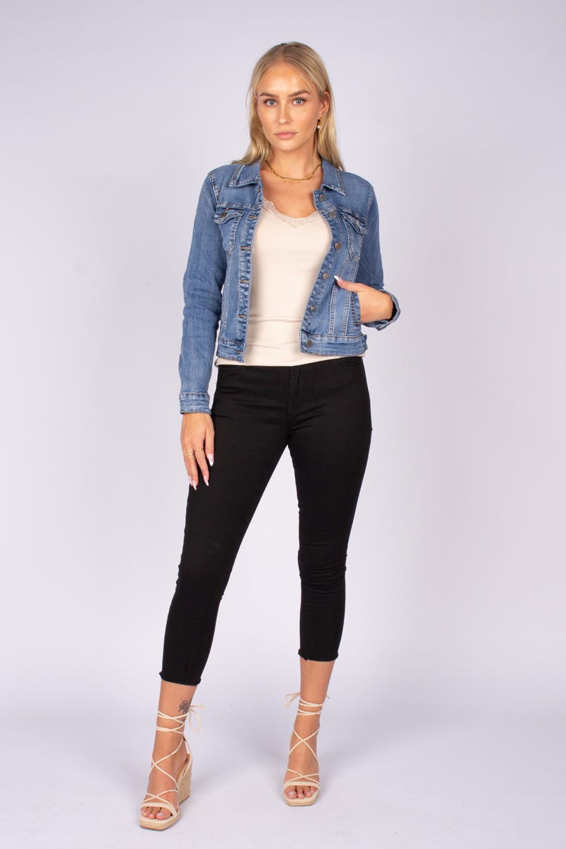 Jeansjacka m. knappar, Denim