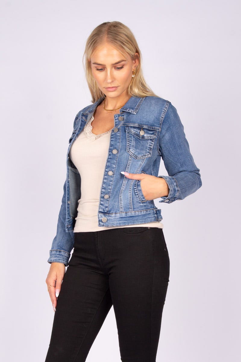 Jeansjacka m. knappar, Denim