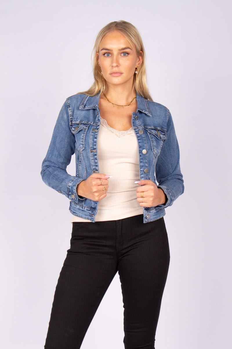 Jeansjacka m. knappar, Denim