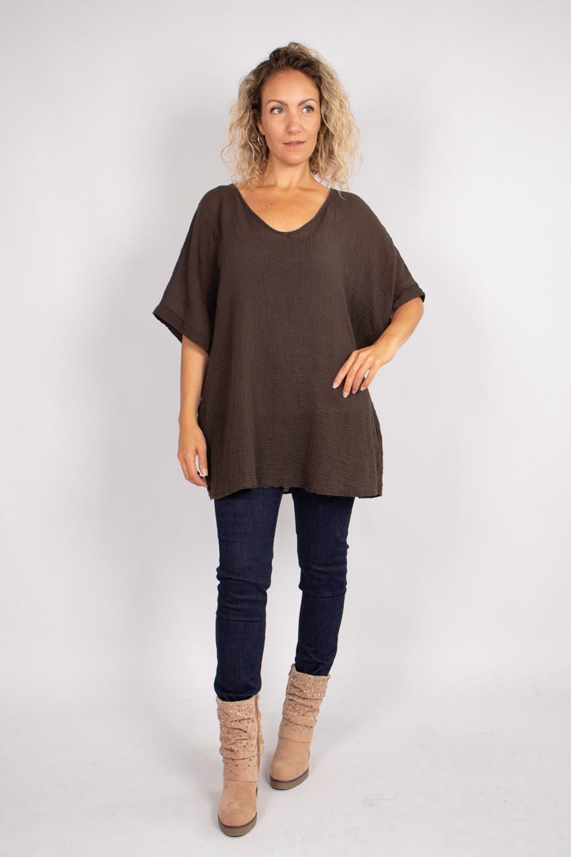 Basic t-shirt, Brun