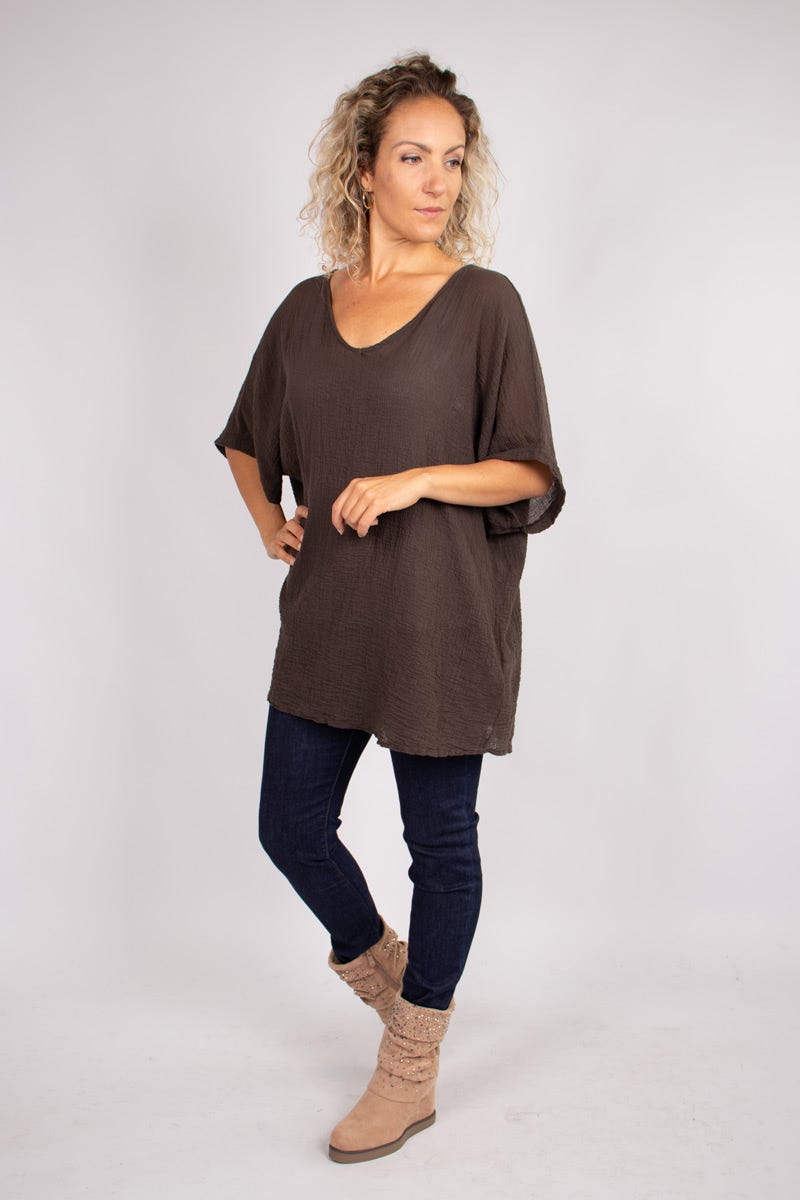 Basic t-shirt, Brun