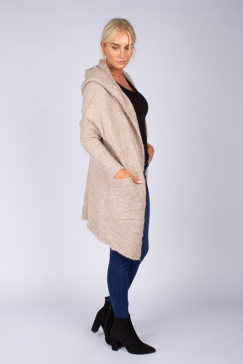 Cardigan m. luva, Beige