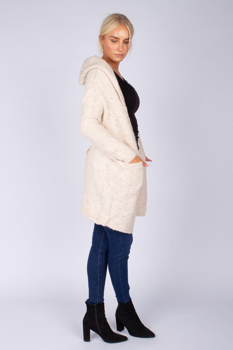 Cardigan m. luva, Creme