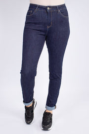 Jeans m. opsmøg Mørk denim