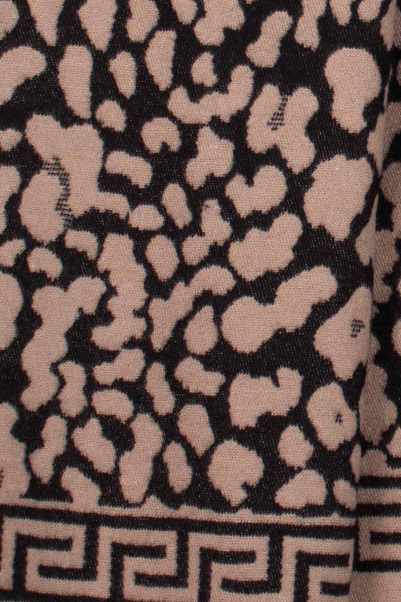 Halsduk m. leopardprint, Taupe