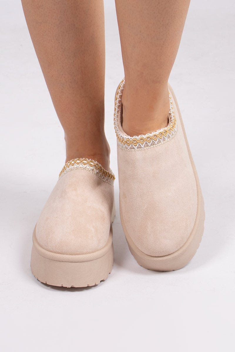 Teddy slippers, Beige