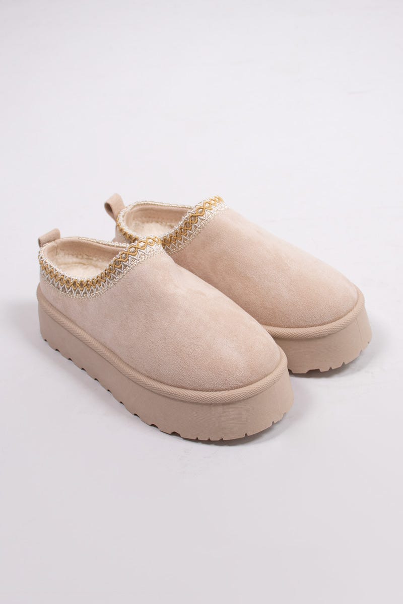 Teddy slippers, Beige