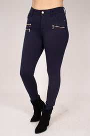 Slim fit buks m. 3 lynlåse Navy