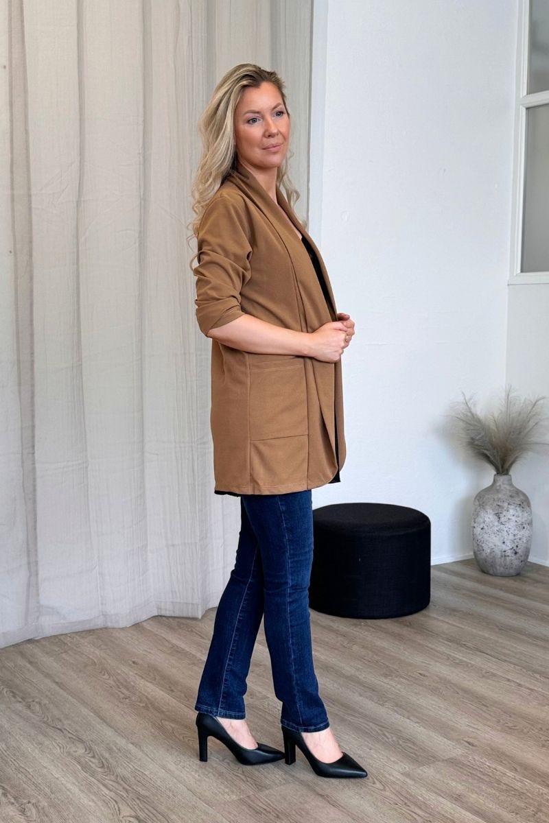 Lång blazer, Camel