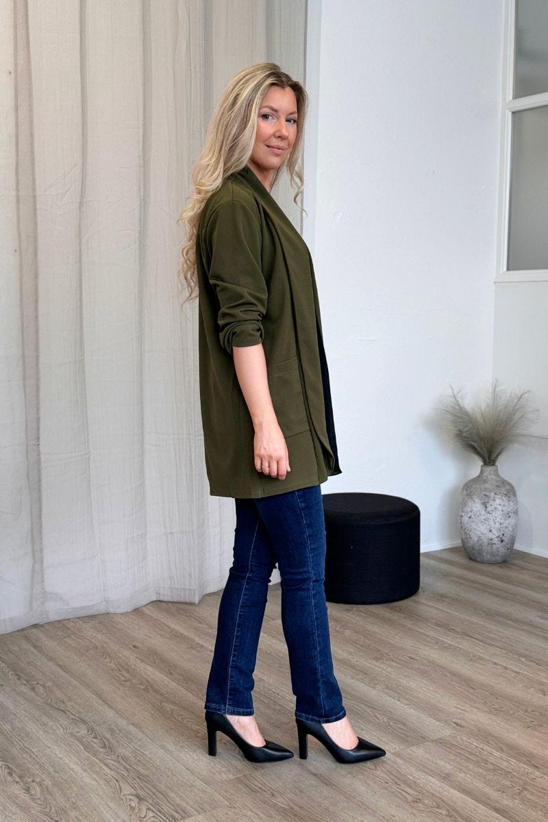 Lång blazer, Khaki