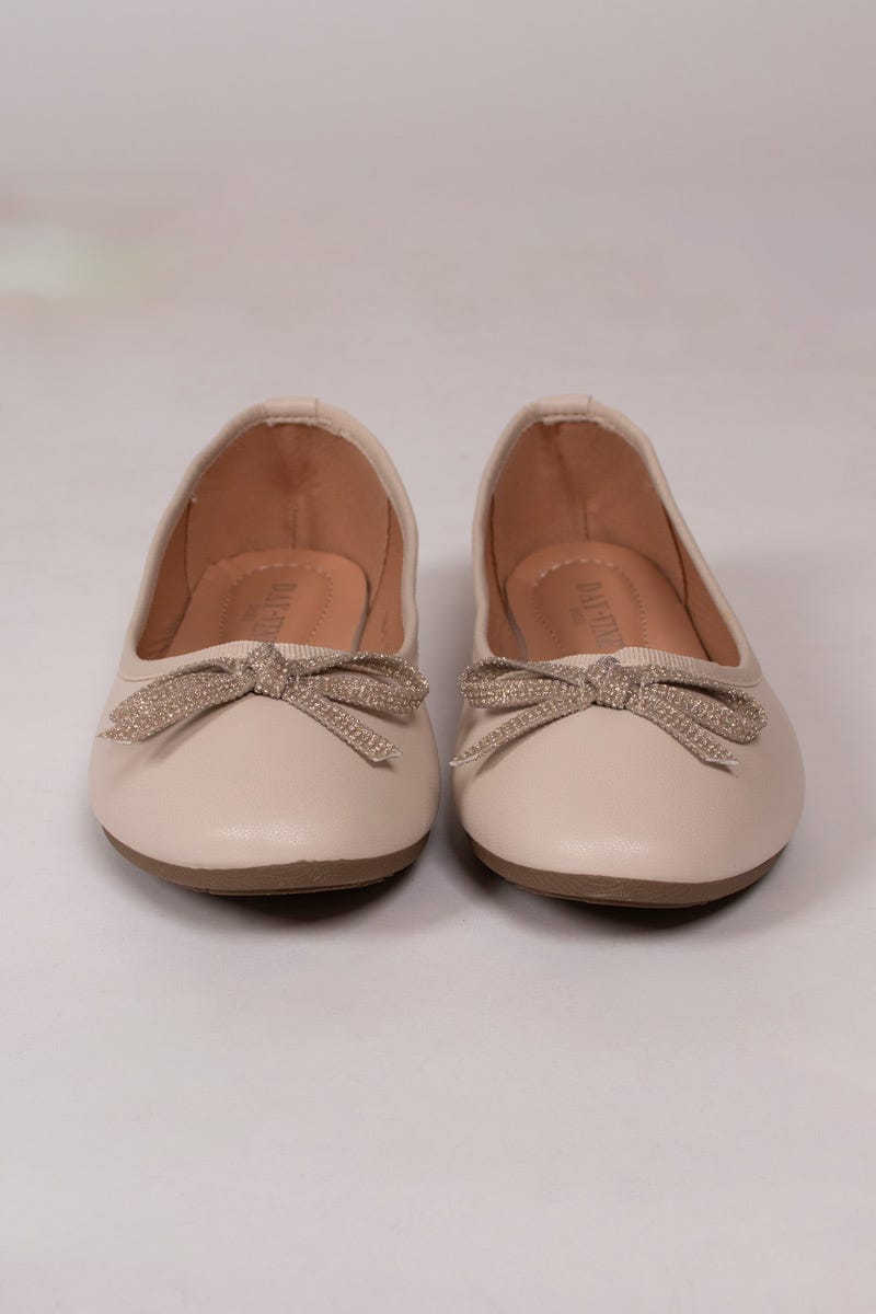 Ballerina m. glimmerrosett, Beige