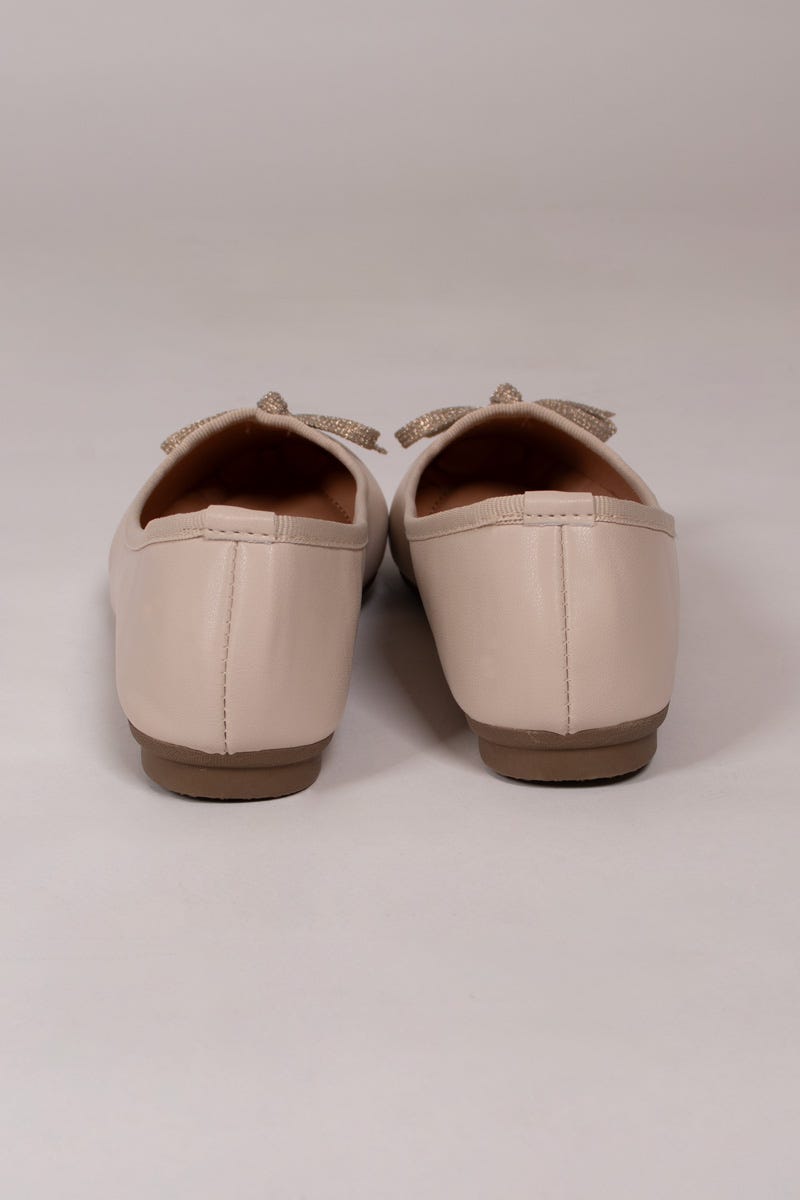 Ballerina m. glimmerrosett, Beige