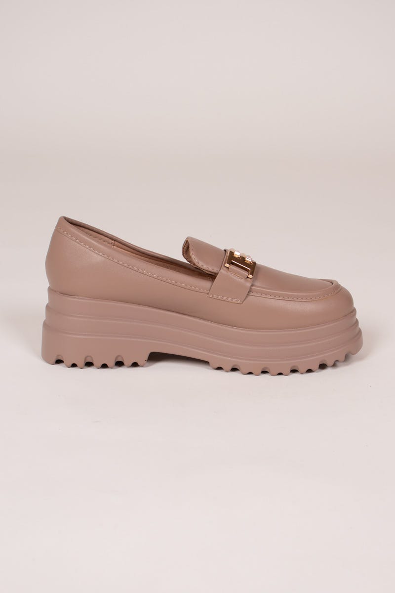 Loafers m. kraftig sula, Taupe