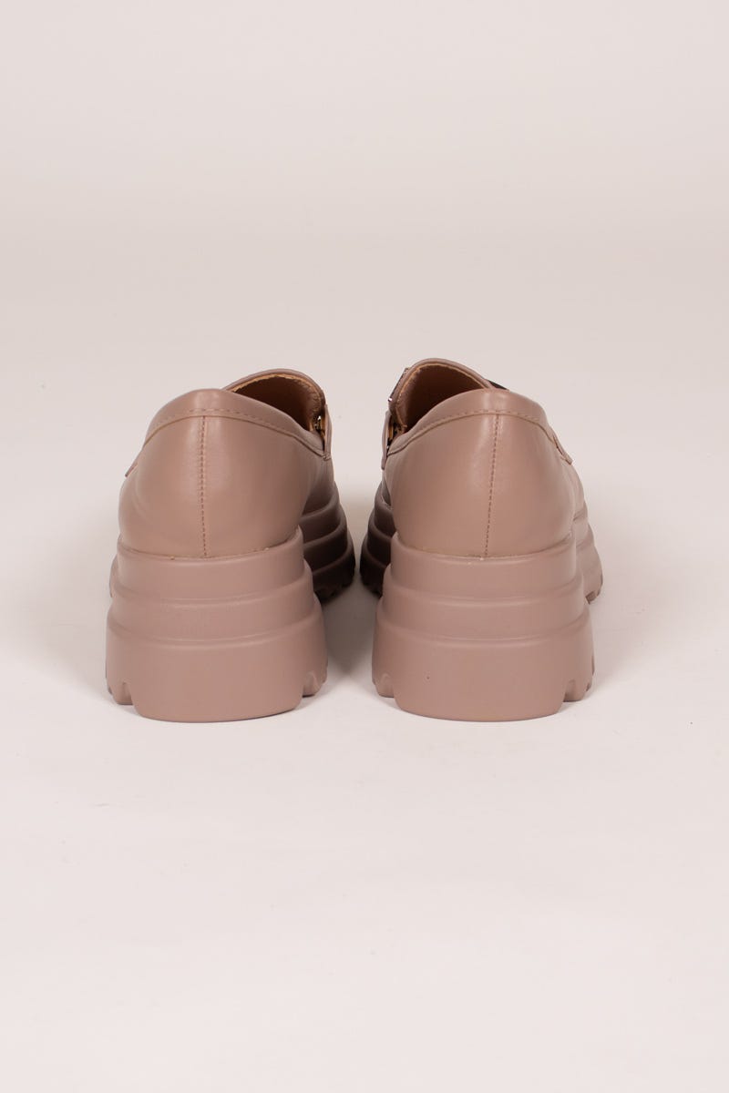 Loafers m. kraftig sula, Taupe