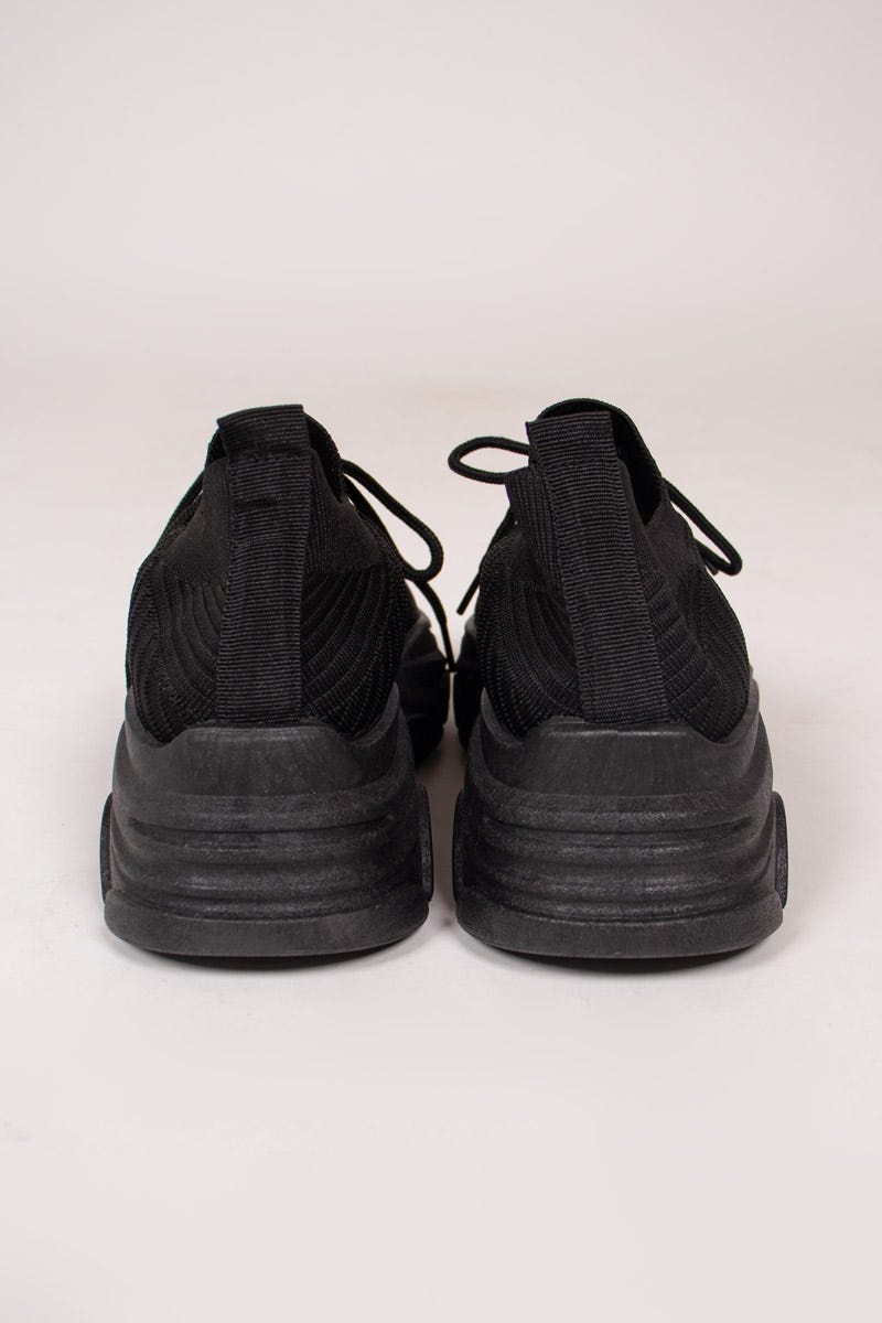 Slip-On sneakers m. snøre Sort