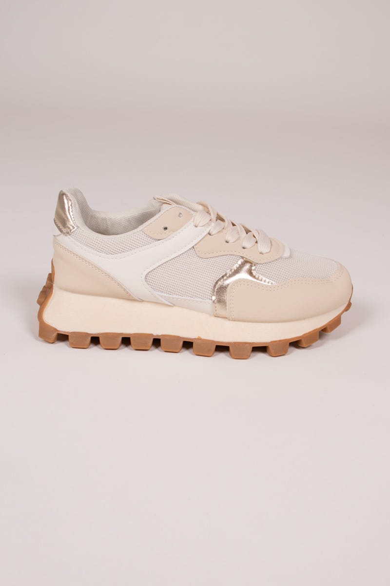 Sneakers m. markant sula, Beige