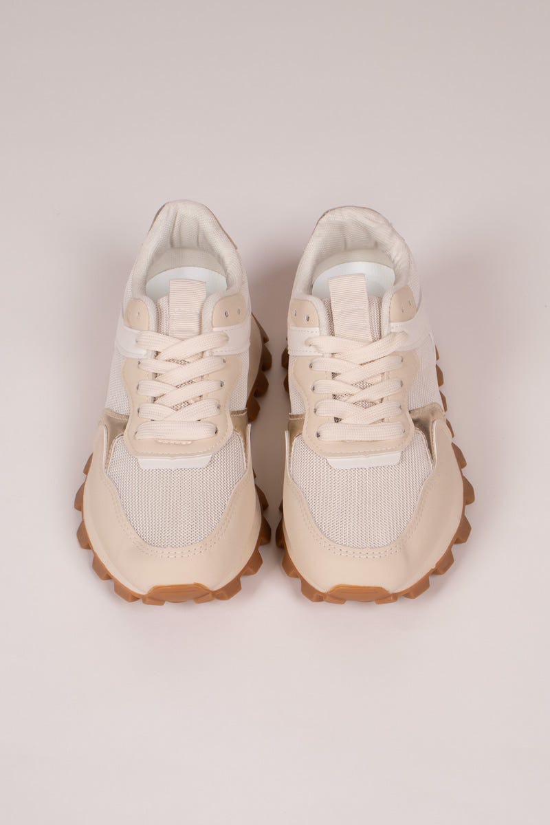 Sneakers m. markant sula, Beige