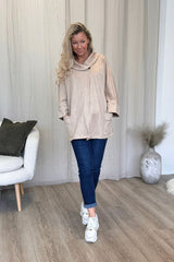 Cape i imiterad mocka, Beige