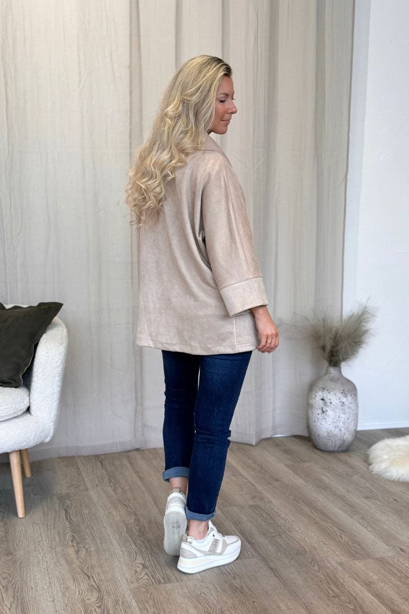 Cape i imiterad mocka, Beige