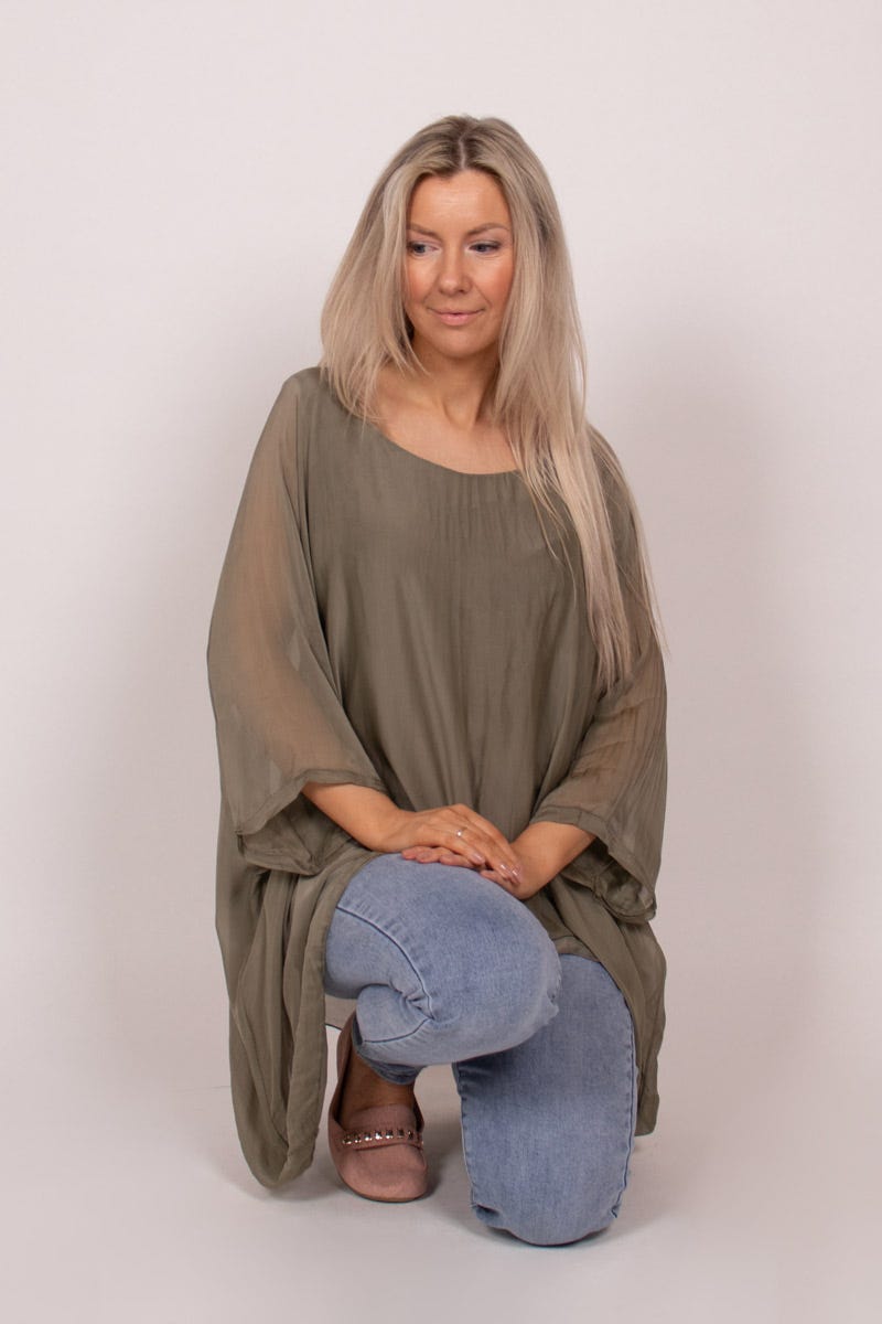 Tunika m. batwing Khaki