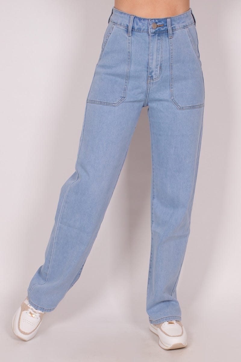 Straight jeans, Ljus denim