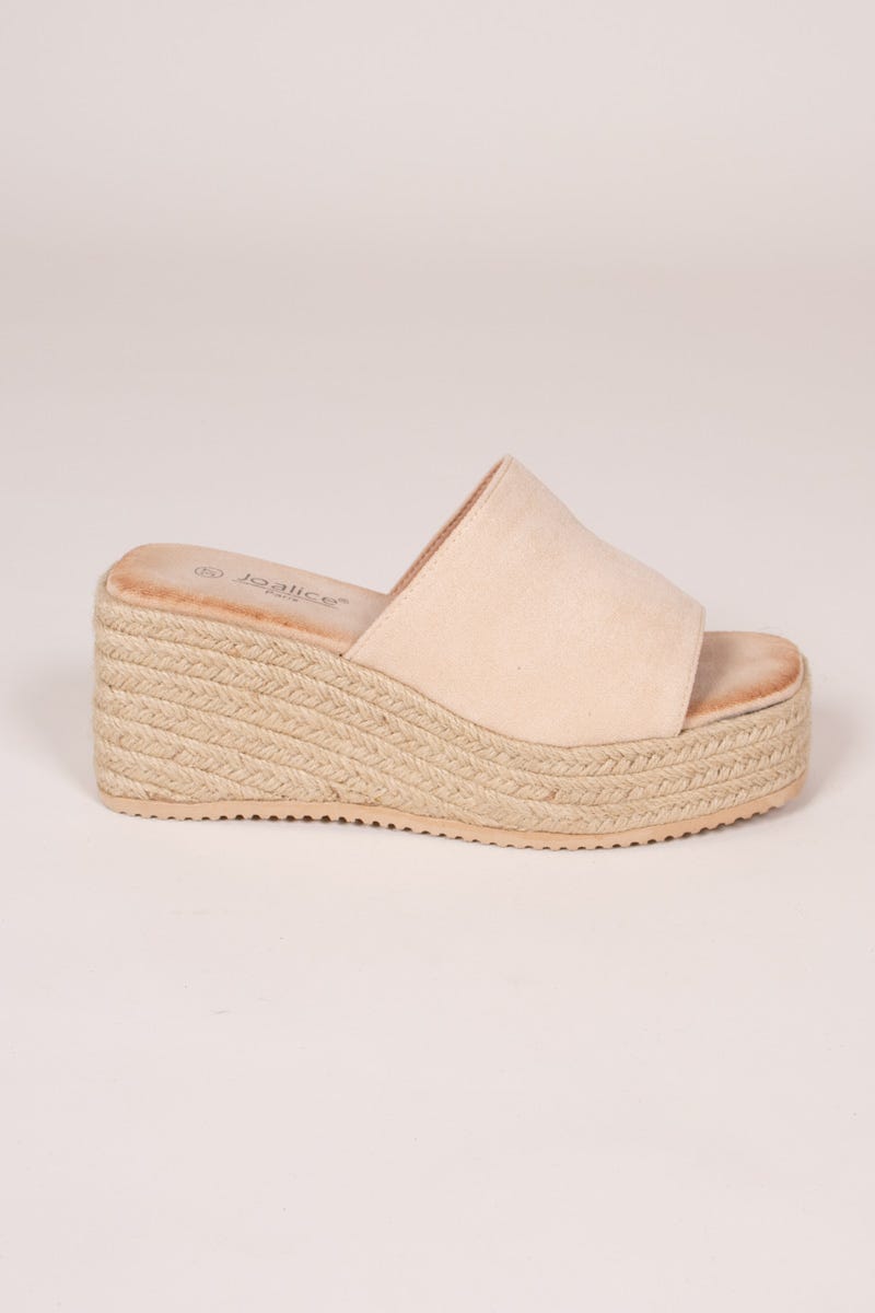  Espadrillos m. kraftig sula, Beige