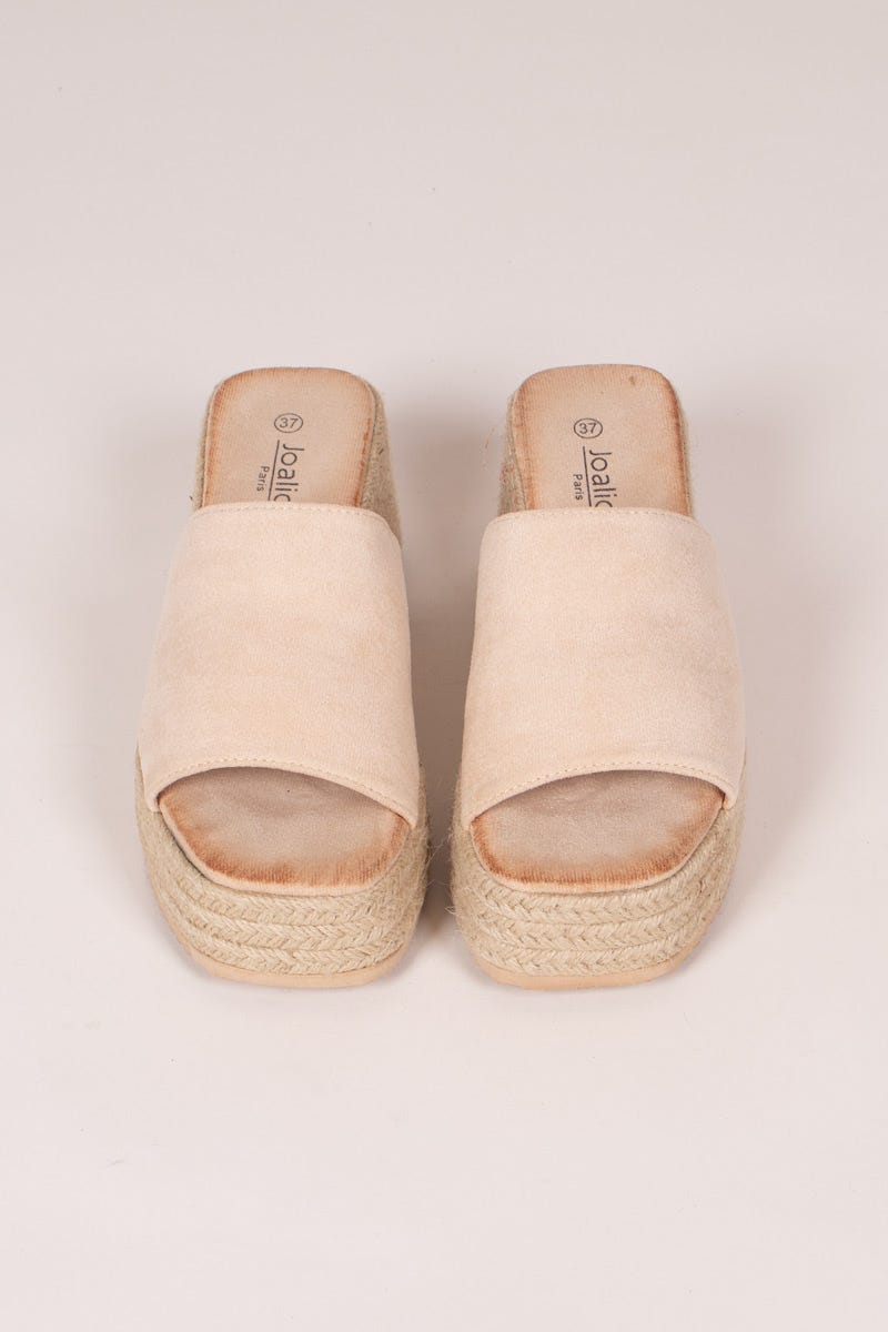  Espadrillos m. kraftig sula, Beige